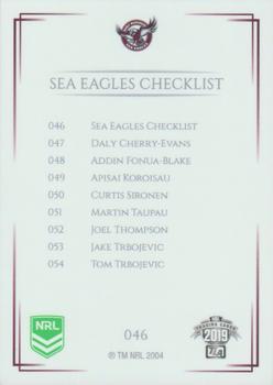 2019 NRL Elite #046 Checklist Back